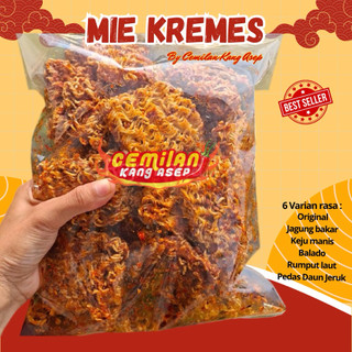 Cikasepofficial - 1KG Mie Kriuk Pedas Asin Kremes Varian Rasa Makanan Snacks Food Renyah Cemilan Kang Asep Tepung Tapioka Cabe Chili Oil