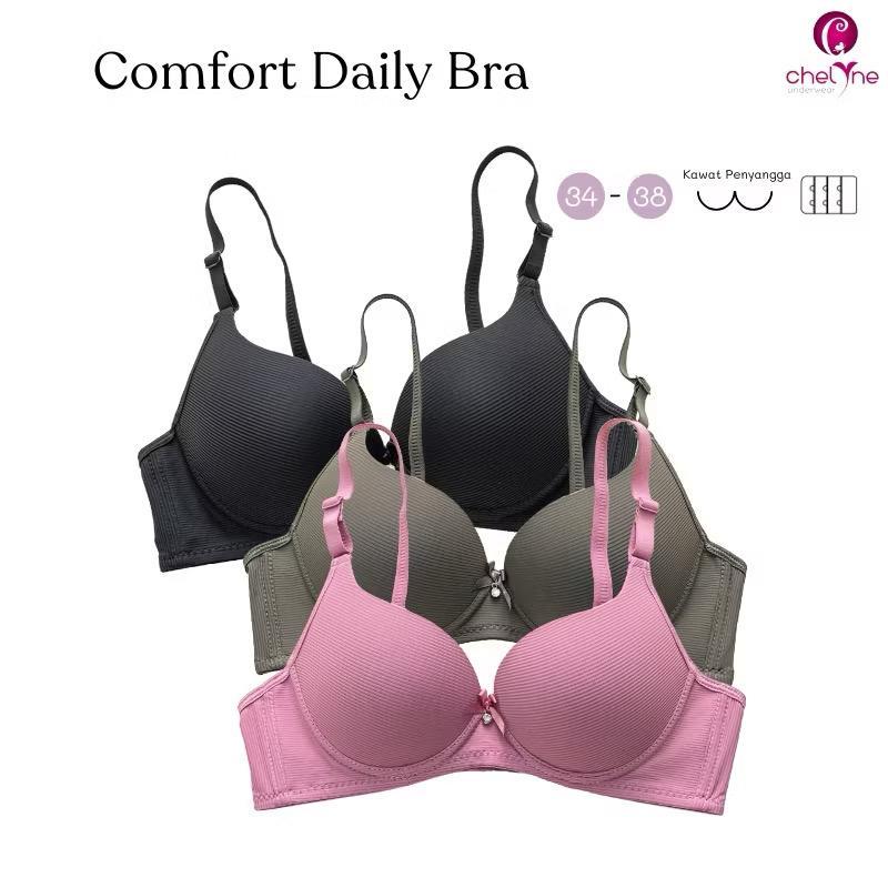 Chelyne Womens Bra V8158 Full Cup Premium นูน Spandex Bra พร้อม Underwire - 34/38 Cup B