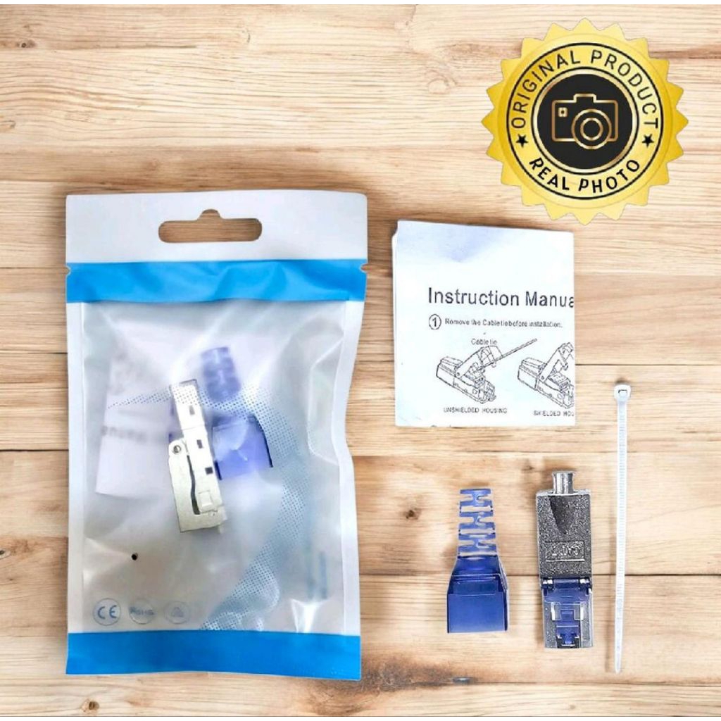 Rj45 Cat7 Cat6 Ethernet Connector Plug หัวคริสตัล 10G 5G 8P8C Alloy body