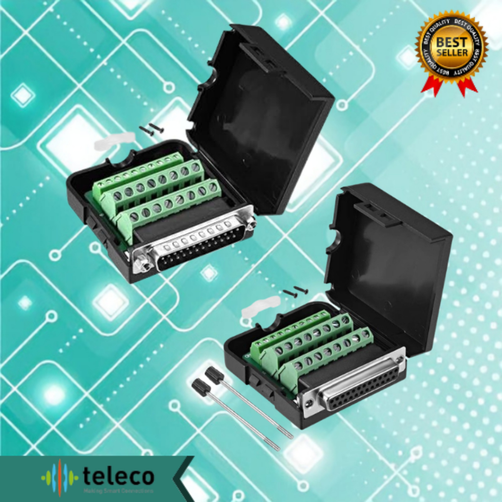 D-SUB DB25 ชายหญิง Breakout Board Adapter Connector 25-pin Solderless Serial Port Adapter to Termina