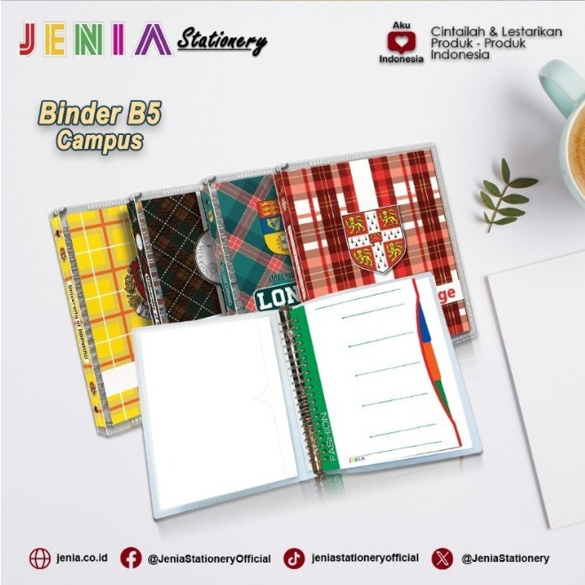 Campus B5 Binder Folder Jenia Ring วัสดุพลาสติกหนา 26 วัสดุ