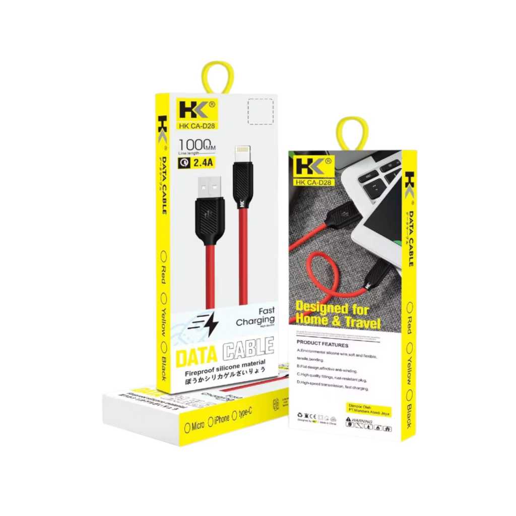 HK D-28 SERIES FAST CHARGING SILICON MATERIAL FIREPROFF DATA CABLE