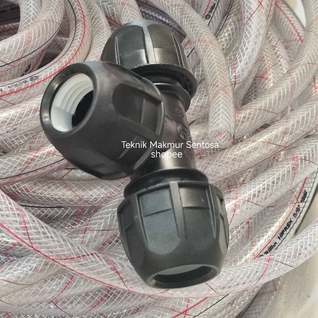 Equal T HDPE FITTING 32mm - 1" ท่อ HDPE Tee FITTING สาขาการเชื่อมต่อ 3 ท่อ HDPE 32 mm 1 นิ้ว Dim