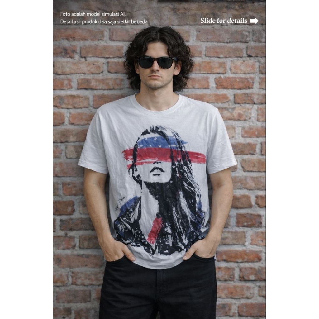 H**FIGER DENIM เสื้อยืดหน้าร้อน 0R1 ไซส์ M over fit L (P66 x L56)