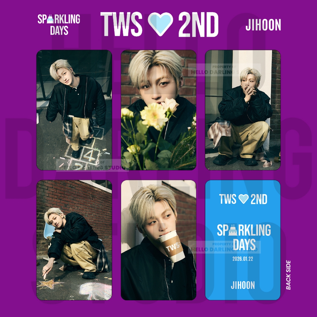 TWS JIHOON ชุดโฟโต้การ์ด Sparkling Days ครบรอบ 2 ปี ไม่เป็นทางการ พัดลมทํา.