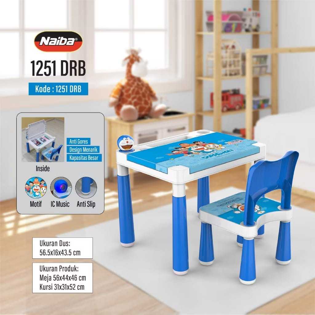 AR STUDY TABLE 1 ชุด (TABLE + CHAIR) PORTABLE / CHILDRENS CHARACTER STUDY TABLE / NAIBA CHILDRENS TA