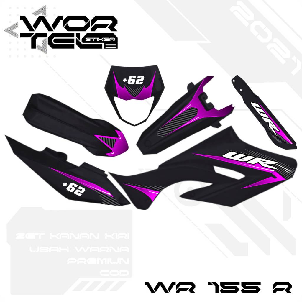 WR 155 Striping - WR155 Carbon Transparent Sticker Vol 1 (ตัดแล้ว)