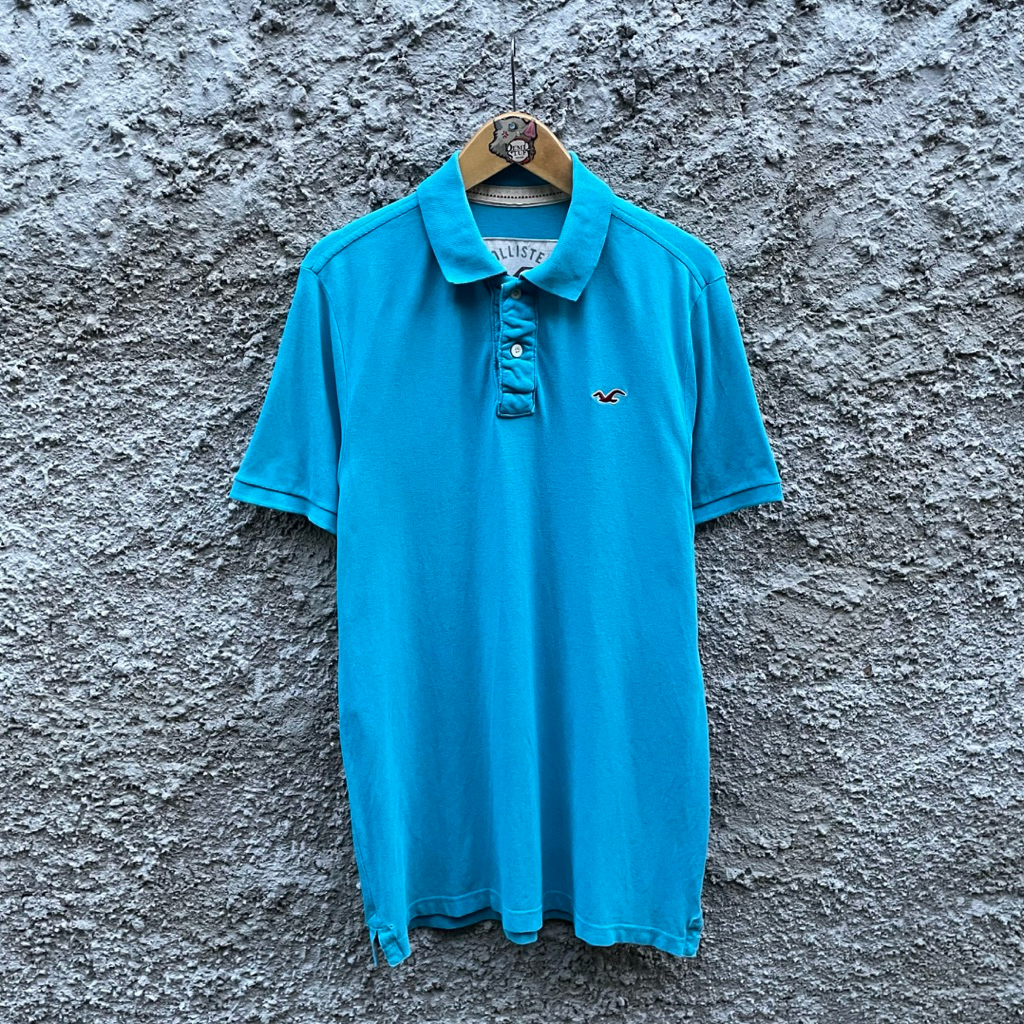 Hollister California Used เสื้อโปโลสําหรับผู้ชายและผู้หญิง (L)