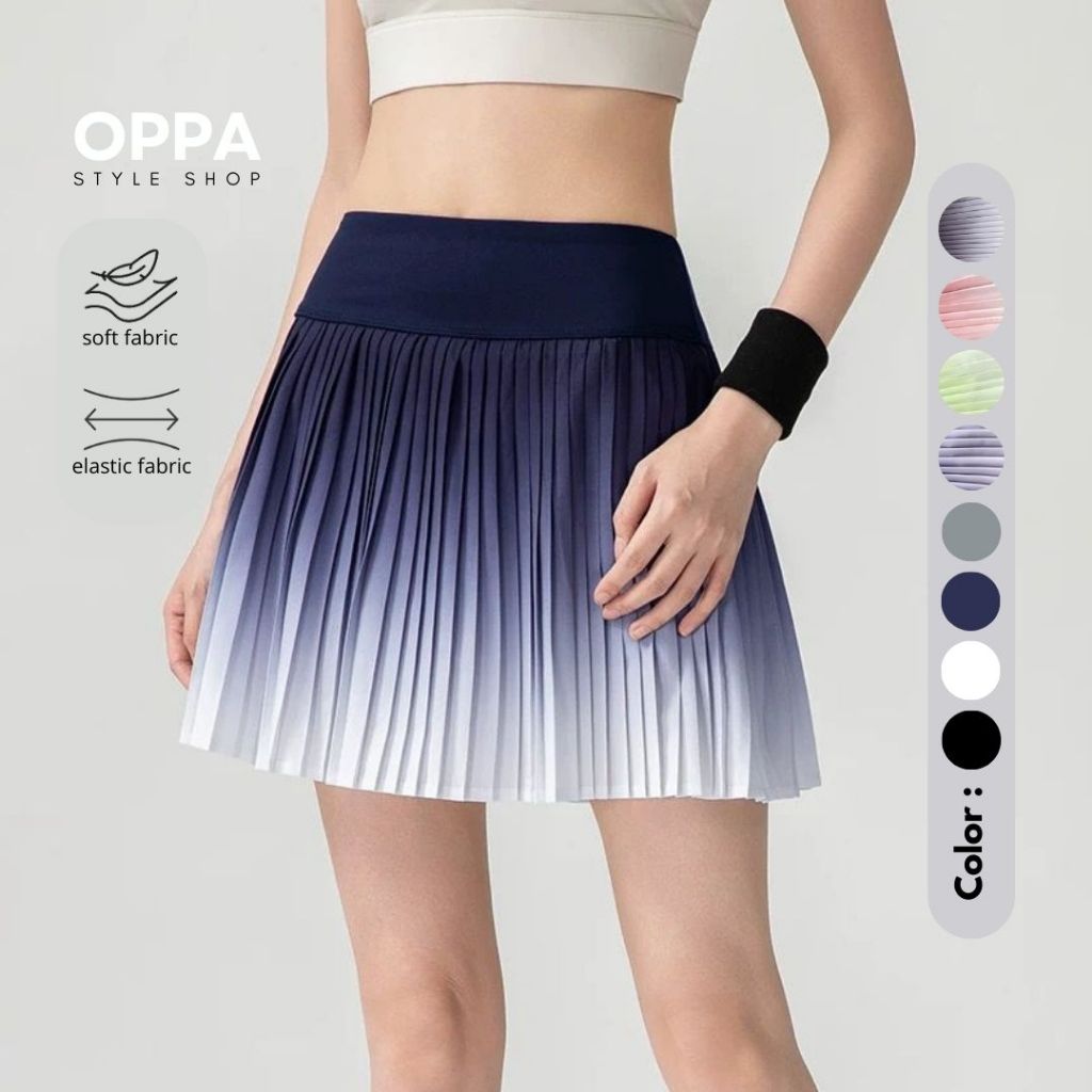 Oppa Style Shop DK026 DK155 กระโปรงเทนนิสจีบ / กระโปรงมินิผู้หญิง กระโปรงเทนนิส / กระโปรงกีฬาผู้หญิง