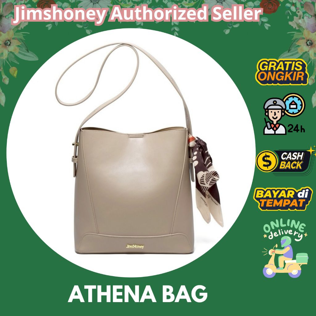 JIMSHONEY ATHENA BAG กระเป๋าสะพายสตรีฟรีผ้าพันคอกระเป๋าสะพายสําหรับสาวอินเทรนด์จิมเสมาที่รัก