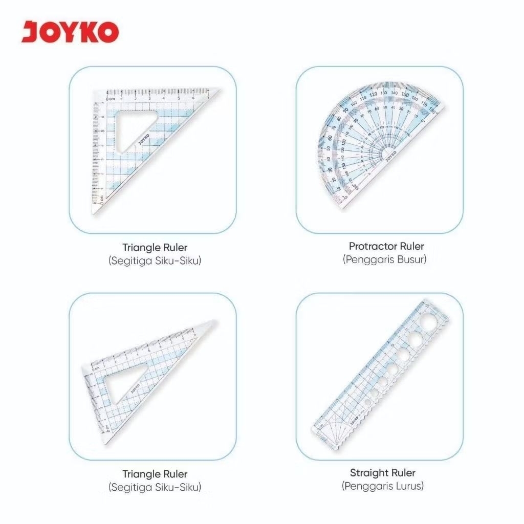 [DOZEN] RULER SET RL-PS6 JOYKO / RULER SET RL PS-6 JOYKO / TRIANGLE ARC RULER SET