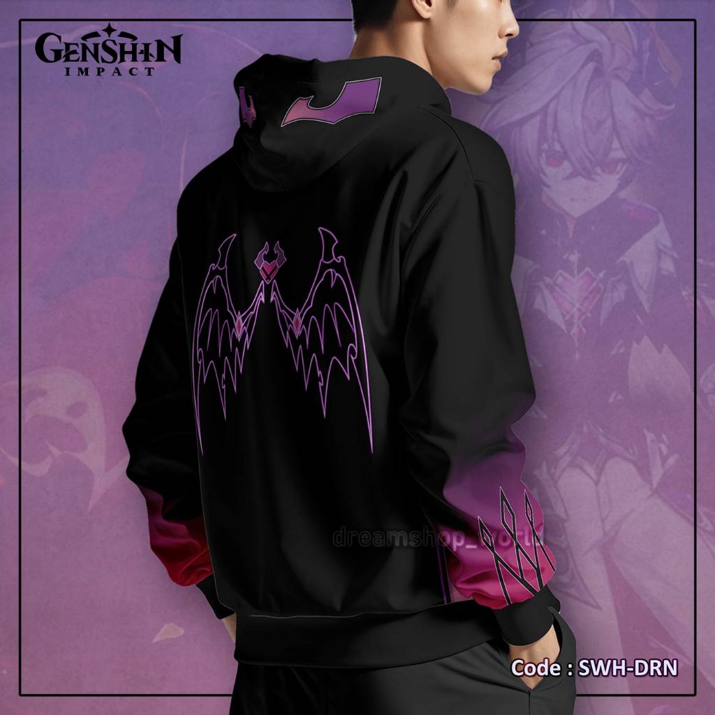 Genshin Impact Durin อะนิเมะเกมเสื้อแจ็คเก็ตเสื้อกันหนาวมีฮู้ดลําลองสําหรับบุรุษและสตรี