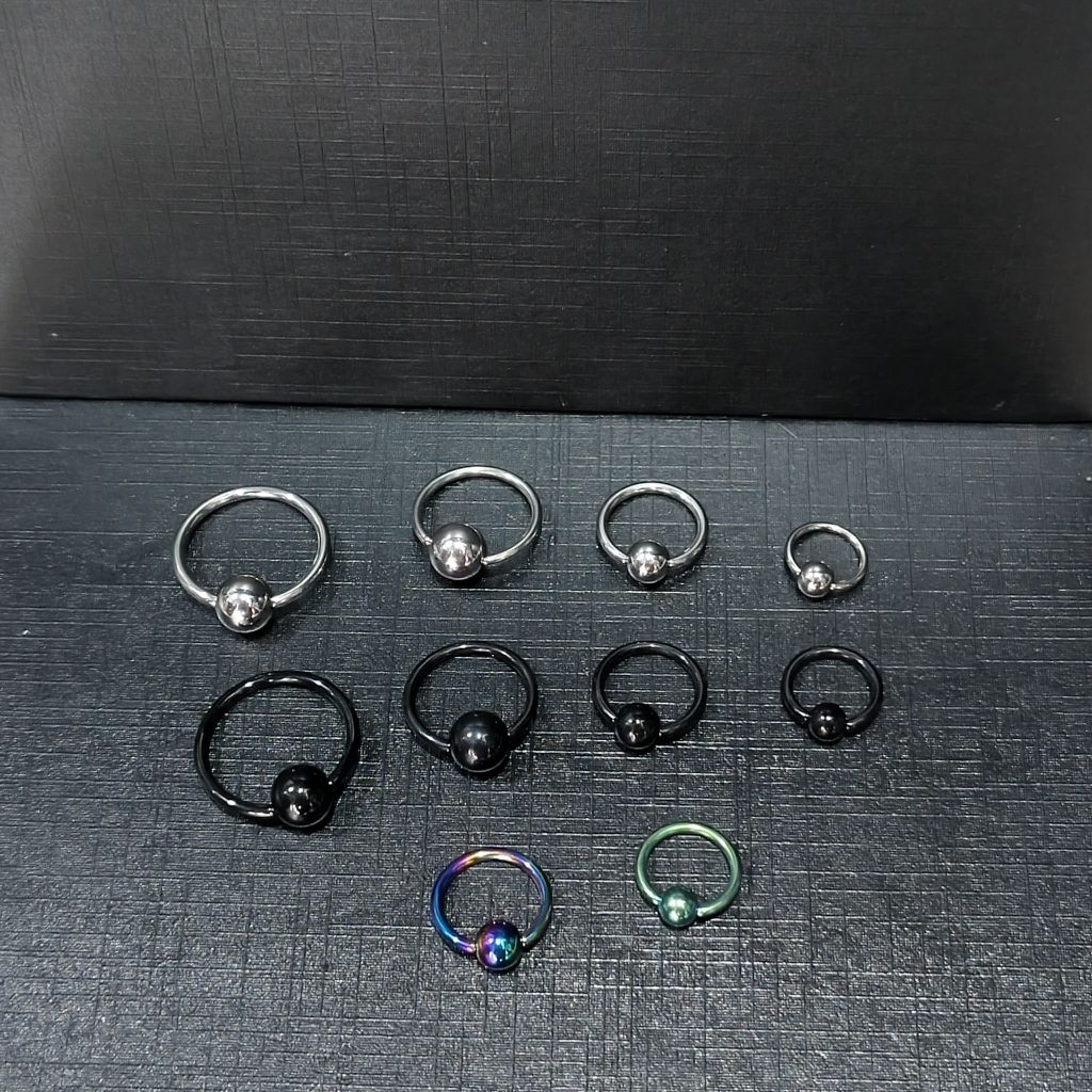TITANIUM RINGBALL EARRINGS / SIPTUM NOSE EAR PIERCING / EARRINGS / TITANIUM RINGBALL PIERCING