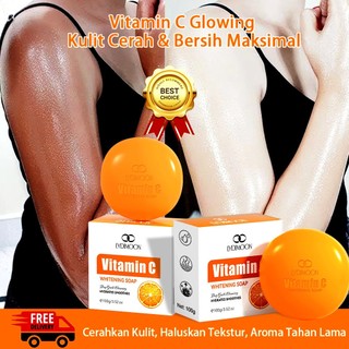 Vitamin C Sabun Pemutih Wajah & Badan Glowing Cepat Anti Kusam Formula Lembut untuk Sabun Pencerah