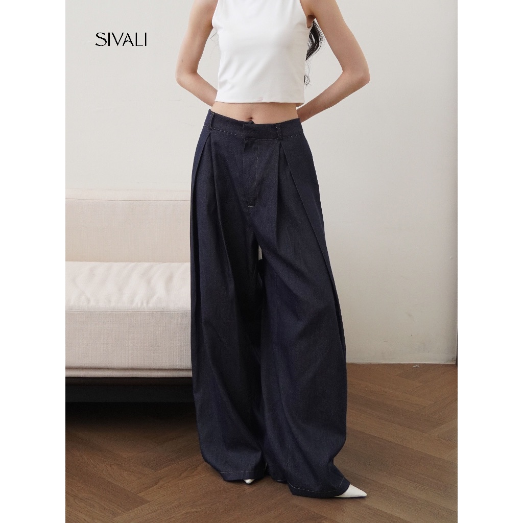 SIVALI Arlo Baggy Pants - กางเกงยีนส์ผู้หญิง - กางเกงขายาวทํางานลําลองผู้หญิง