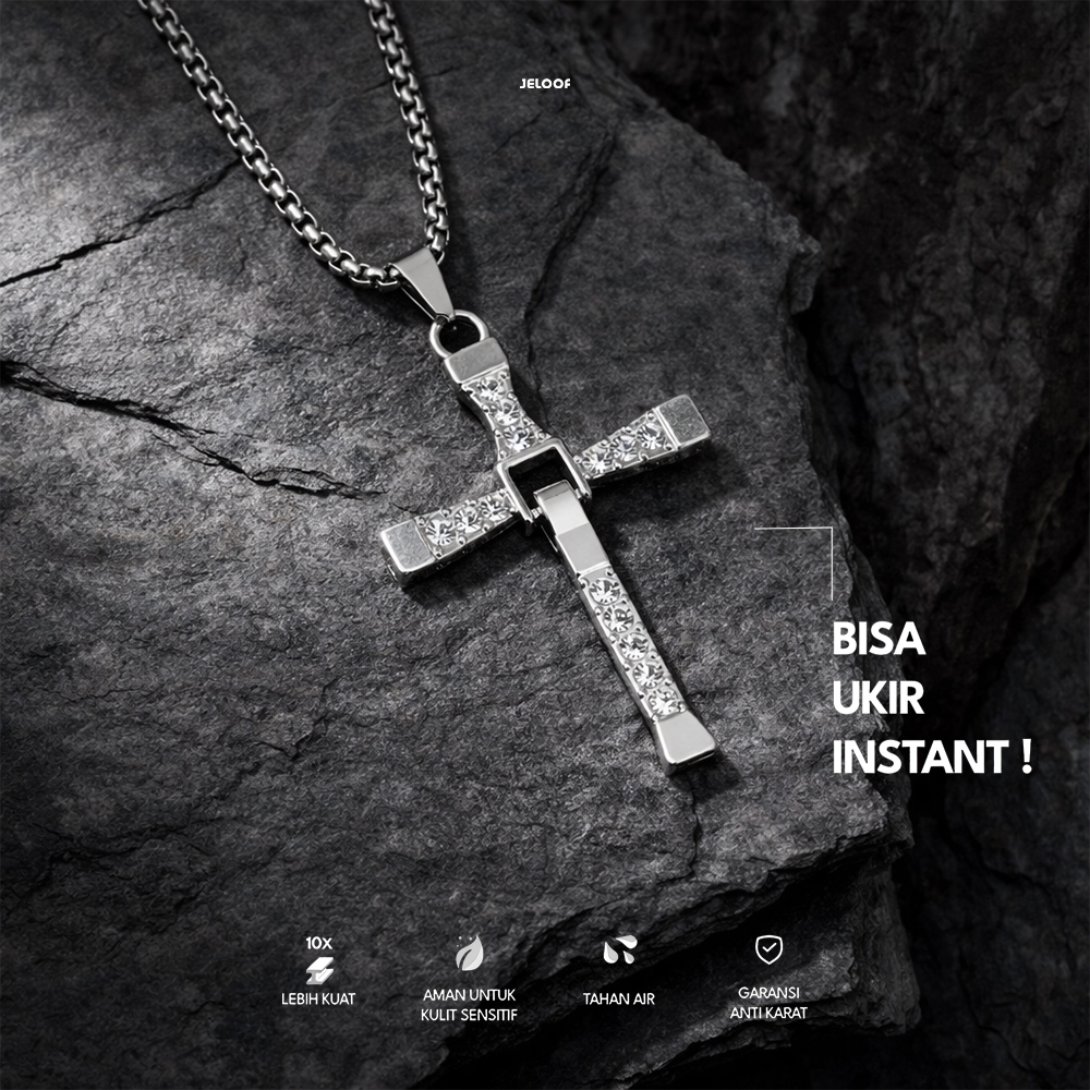 สร้อยคอไม้กางเขน JELOOF Psalm | รับประกันป้องกันสนิม | คริสตัลซีรีส์