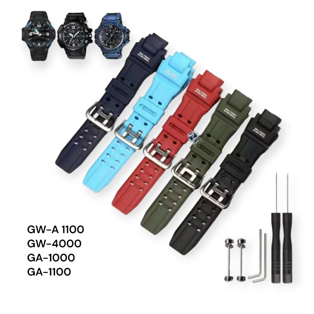 G-Shock GA-1000 GA1000,GA-1100 GA-1100,GWA-1000 GWA1000,GW-4000 สายยางคุณภาพสูง