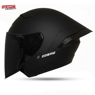 Helm Half Face HKM COSMO | Hitam Dof Kaca Visor Smoke SNI Motorcycle
