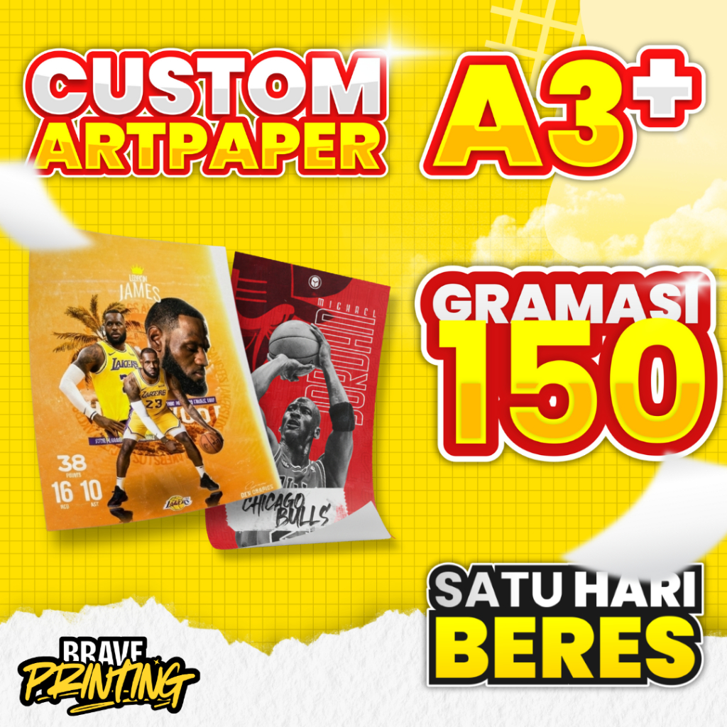 พิมพ์ A3+ Fullcolor พร้อมกระดาษอาร์ต 150 แกรม - 1 ด้าน 2 ด้าน