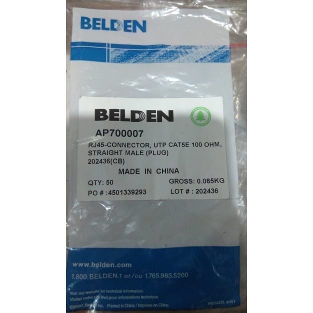 เนื้อหาขั้วต่อ Belden RJ45 5 ชิ้น