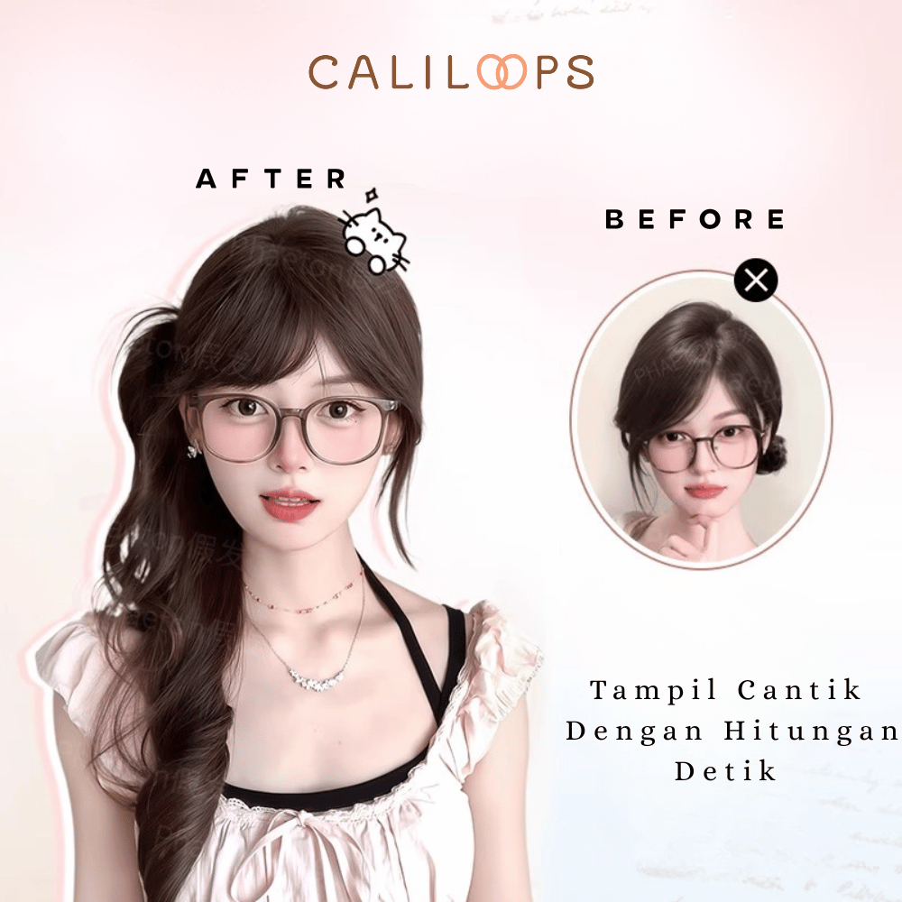 Caliloops กิ๊บติดผมอุปกรณ์เสริมวิกผมหางม้ากิ๊บติดผมส่วนขยายผู้หญิงสไตล์เกาหลี Bivo