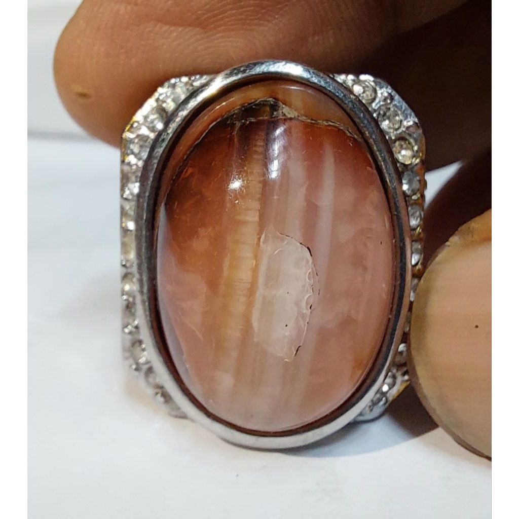 NATURAL EST DIM AGATE STONE 25x17x11 RING 12