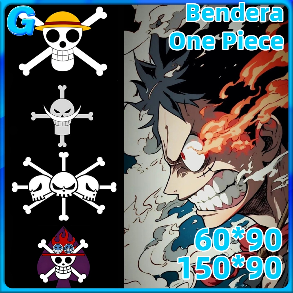 MERAH 150*90 ซม.*60 ซม.One Piece Mini Flag Flag One Piece Mini Flag Pirate Flag Luffy Flag One Piece