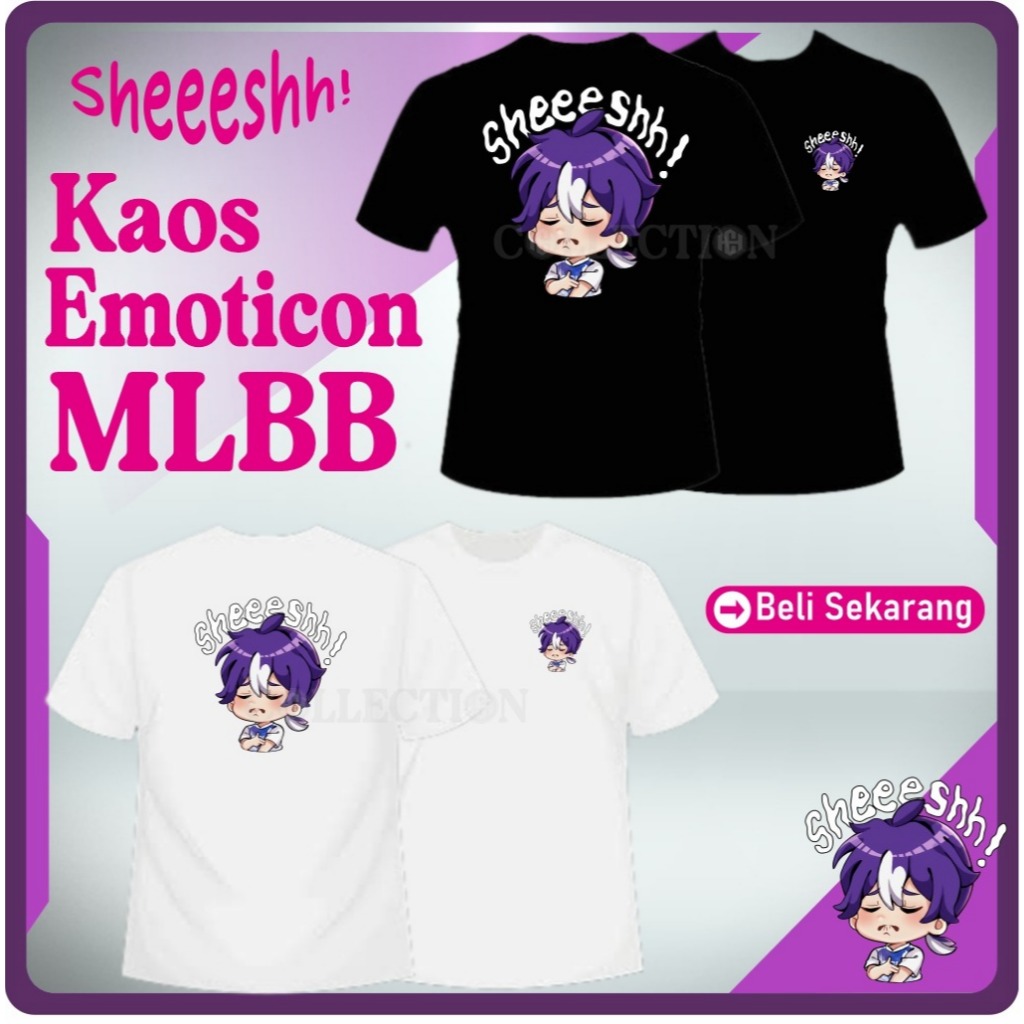 เสื้อยืดตํานานมือถือ เสื้อยืด Emoji mlbb เสื้อยืด Emoticon MLBB Emot Sheeshh