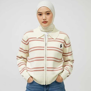 sweater double zipper nolan knit premium atasan wanita