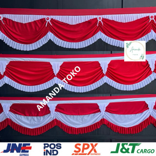 BENDERA GELOMBANG BENDERA BACKGROUND MERAH PUTIH 10 GELOMBANG PANJANG 8 METER