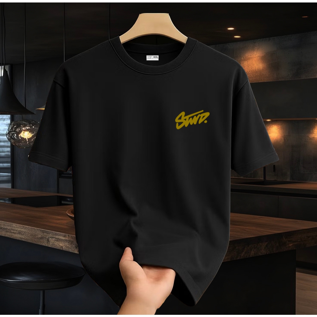 เสื้อยืดแขนสั้นผู้ชายและผู้หญิง / เสื้อ STWD Sp Gold / คุณภาพระดับพรีเมียม 24s Combed Cotton Distro 