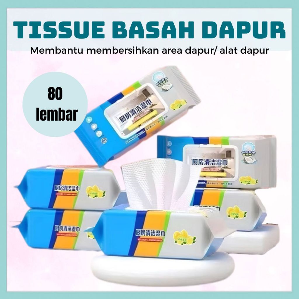 AZ KITCHEN WET TISSUES CONTAIN 80 แผ่นทําความสะอาด TISSUES KITCHEN OIL CLEANING WIPES