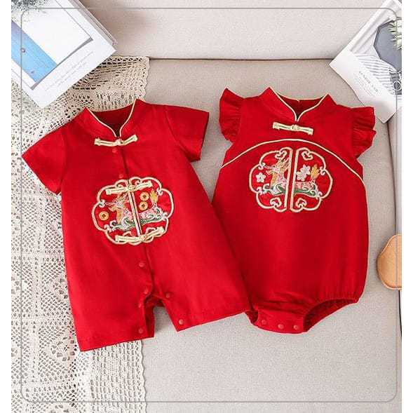 แฟรี่แลนด์ | T9262 T9208 Qipao Cheongsam คู่ QIPAO ROMPER ชุดสําหรับเด็กชายและเด็กหญิงตรุษจีน Qipao 