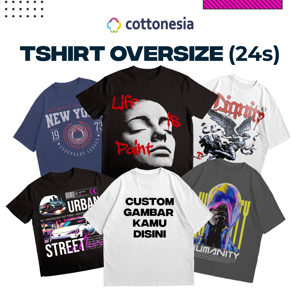 Unisex Oversize T-Shirt Screen Printing, Combed Cotton, DFT Screen Printing, แต่ละ, สินค้าได้อย่างรว