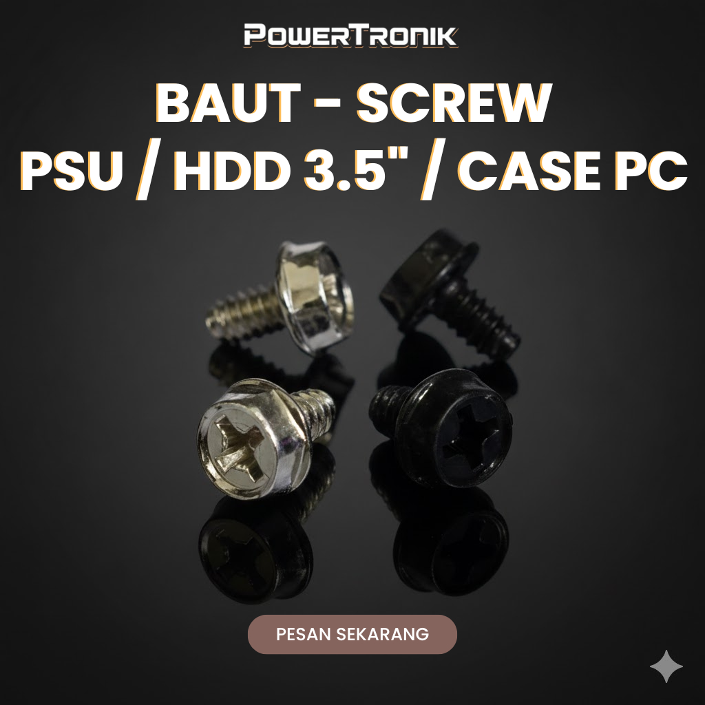 PowerTonik - คอมพิวเตอร์สีดําและสีเงิน PC HDD PSU ปลอกสลักเกลียว