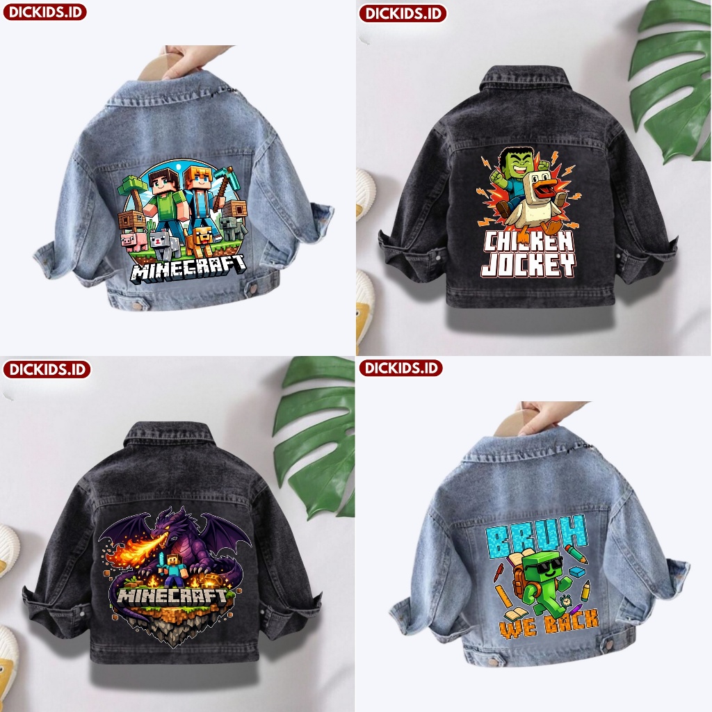 MINEEFART CHILDRENS JEANS JACKET AGES 1-7 YEARS SNOW BLUE & SNOW BLACK