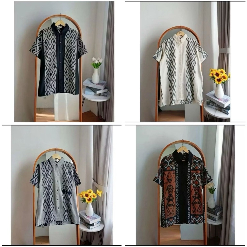 KEMEJA NEWEST SHORT-SLEEVED MENS WOVEN SHIRT - COMBINATION WOVEN SHIRT