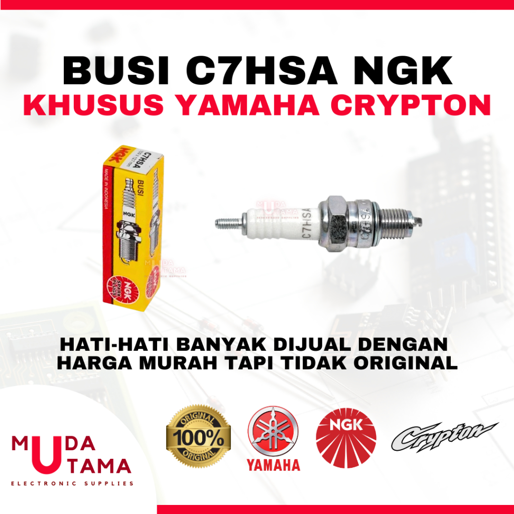 YAMAHA CYRPTON หัวเทียนมอเตอร์ไซค์ - ORIGINAL NGK C7HSA (IRIDIUM) | หัวเทียน NGK C7HSA IRIDIUM CYRPT