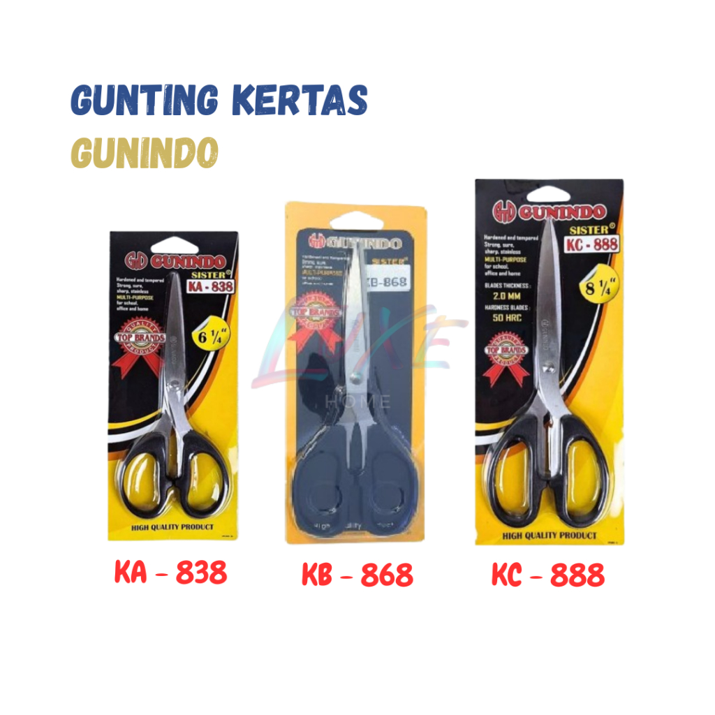 SISTER GUNINDO KA-838 KB-868 KC-888 กรรไกรกระดาษสแตนเลส