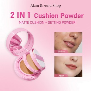 Zephoco 2in1 Cushion Powder Perfect Pair Cushion Full Coverage Tahan Lama BB Cream Concealer Foundation Bedak Padat Mencerahkan Lasting Compact Waterproof