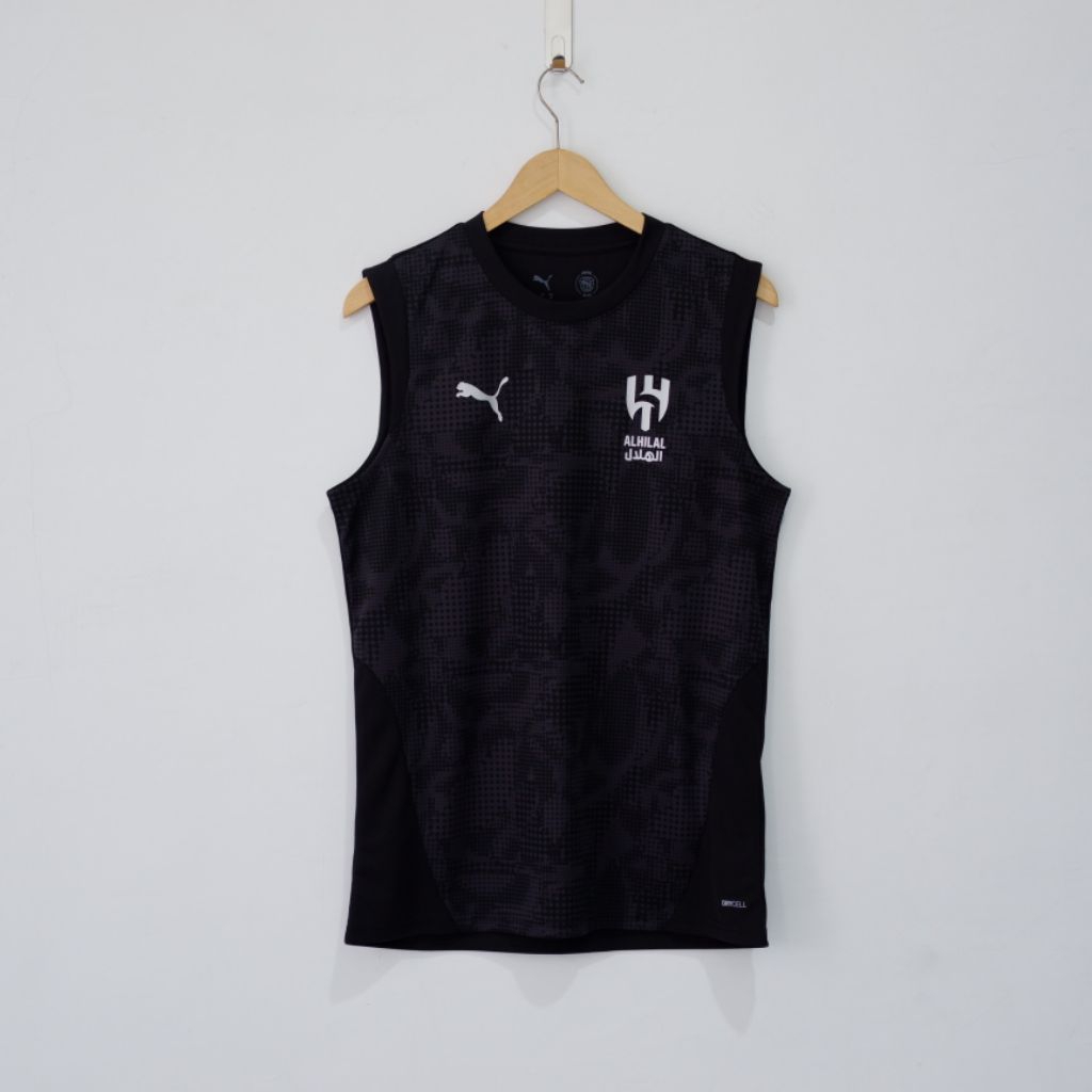 Pu-ma Men Al Hilal Training Tank Top Vest Jersey Shirt BlackSilver