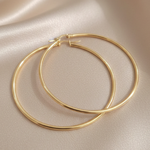 CLASSIC TITANIUM HOOPS EARRINGS - MINIMALIST