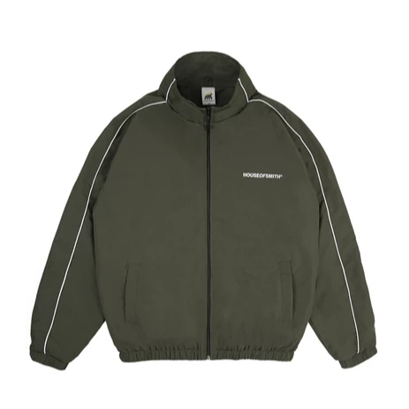 House of Smith Mens Tracktop Jacket - Outliner Track Jacket Army - Jacket