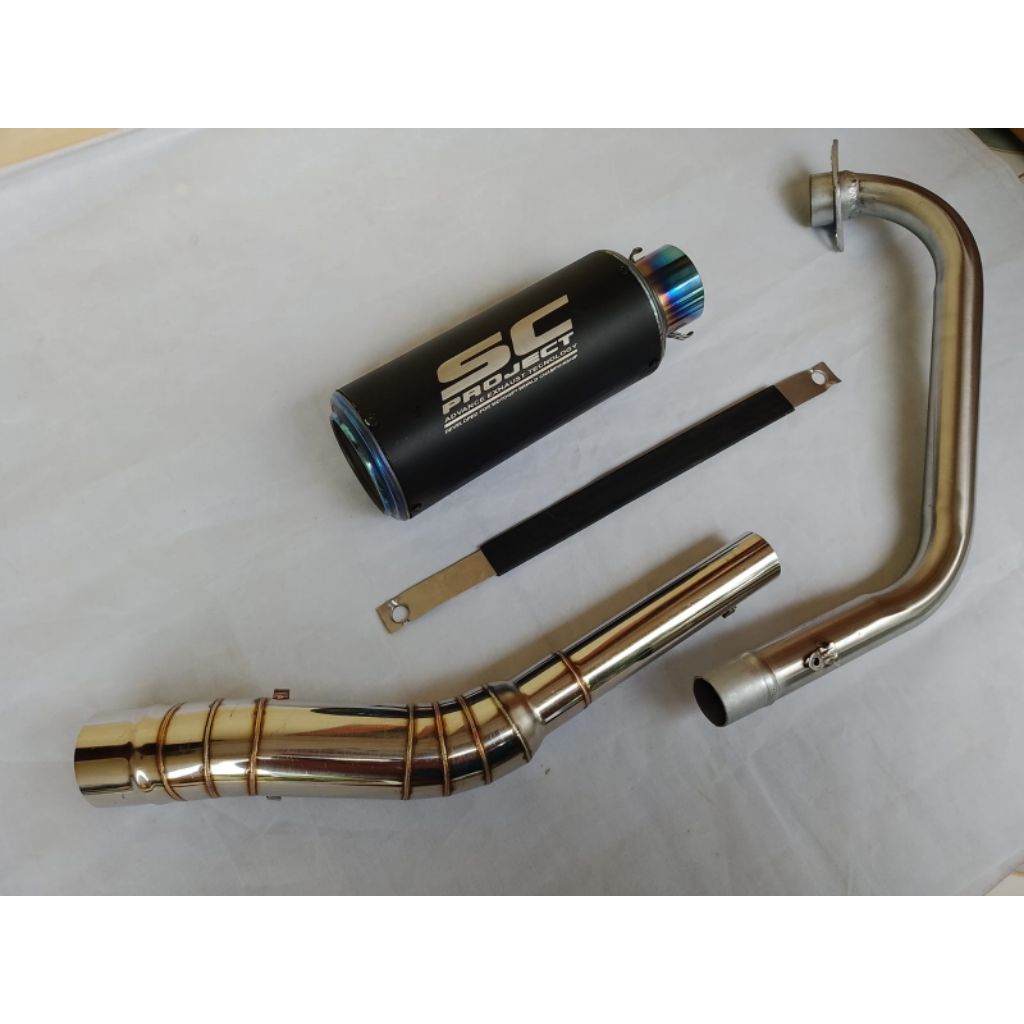 ท่อ SC Project Carbon Blue 51mm Tmx 125 150 155 FZ150 Raider 150 Snper 150 R15 RS 150 DL 150 Euro 15
