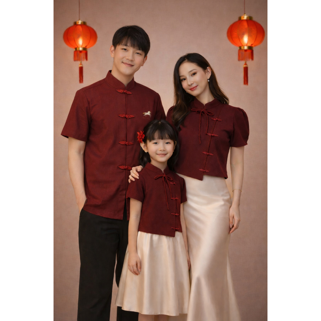 ตรุษจีน Cheongsam Top สําหรับสาว Qipao เสื้อ Crop แขนสั้น