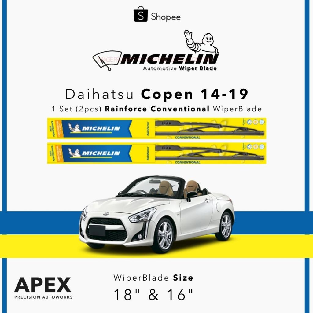 MICHELIN RAINFORCE CONVENTIONAL WIPER สําหรับ DAIHATSU COPEN 2014-2019