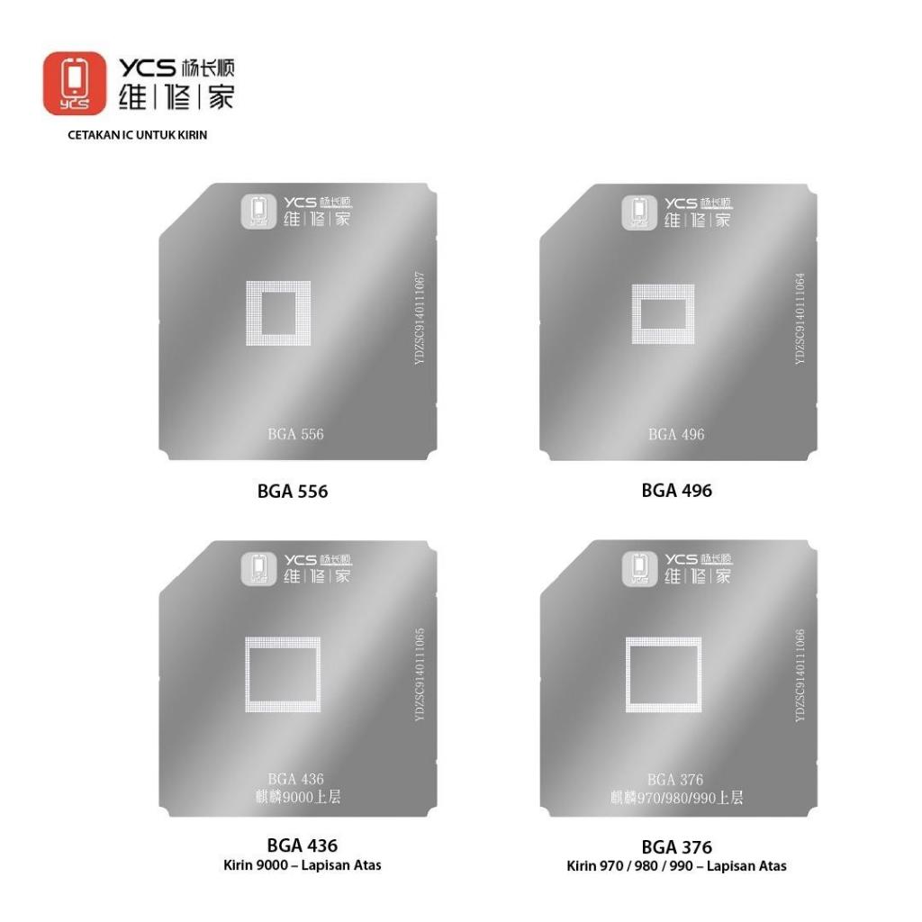 YCS KIRIN YCS 4 IN 1 CPU IC MOLD - KIRIN YCS CPU IC STENCIL SET 4 ชิ้น - BGA 436 376 556 496 TOP LAY