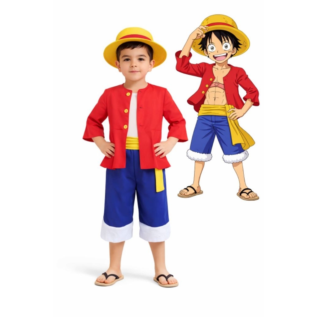 BAJUANAKUNIK / LUFFY COSTUME / ONE PIECE COSTUME / PAWAI COSTUME / CARNIVAL COSTUME