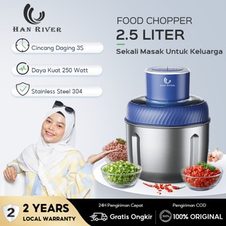 HAN RIVER Blender 250W Chopper Stainless Steel 304 Coper Daging Dan Bumbu Blender MPASI Bayi 2.5L