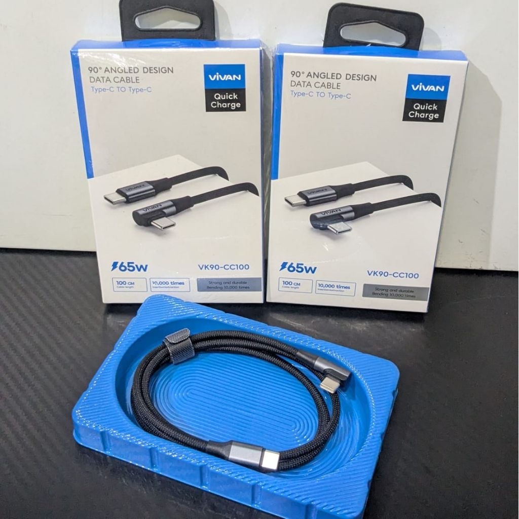 VIVAN VK90-CC100 UNIVERSAL DATA CABLE Type-C ถึง Type-C Fast Charger 65W 100 ซม.